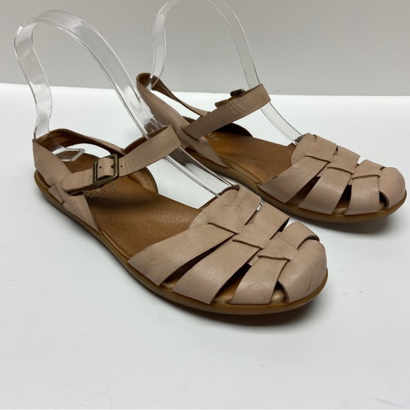 KorkEase Shoes Korkease Womens Natural Tan Felda Flat Ankle Strap